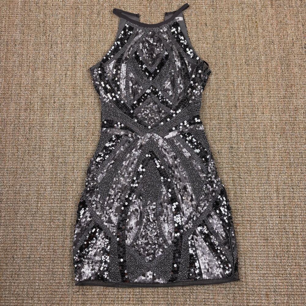✨ Minuet Sequin Homecoming Dress | Size S | Gunmetal Silver